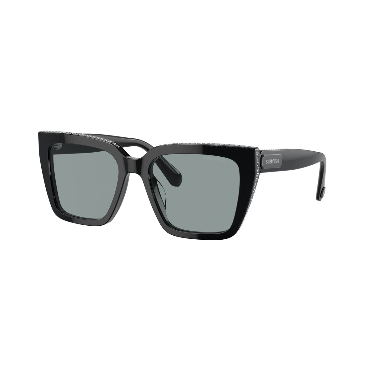 0Sk6013 Oversized Square Frame Sunglasses with Crystal Embellishments