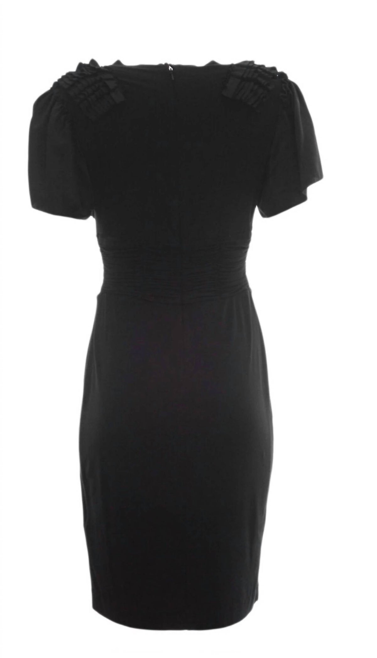 Flutter Sleeve Dress In Black