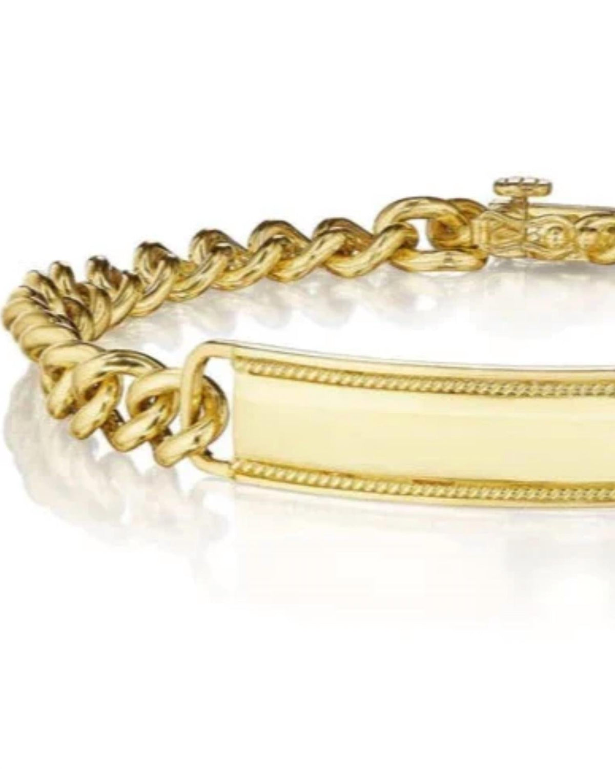 Women's Cuban Link Id Bracelet In Gold