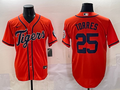 Men's Detroit Tigers Gleyber Torres #25 Orange Replica Player Jersey