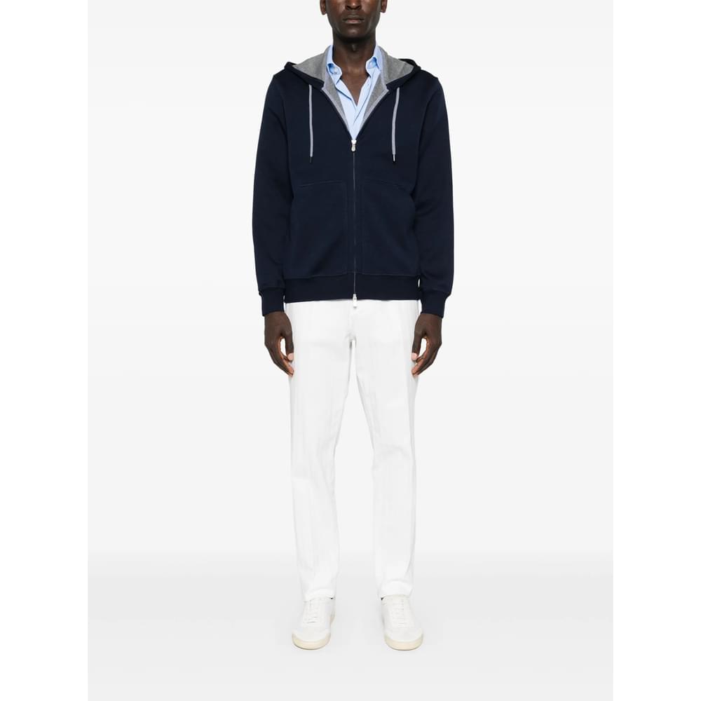 Brunello Cucinelli Blue Sweaters & Knitwear - Hoodies Men