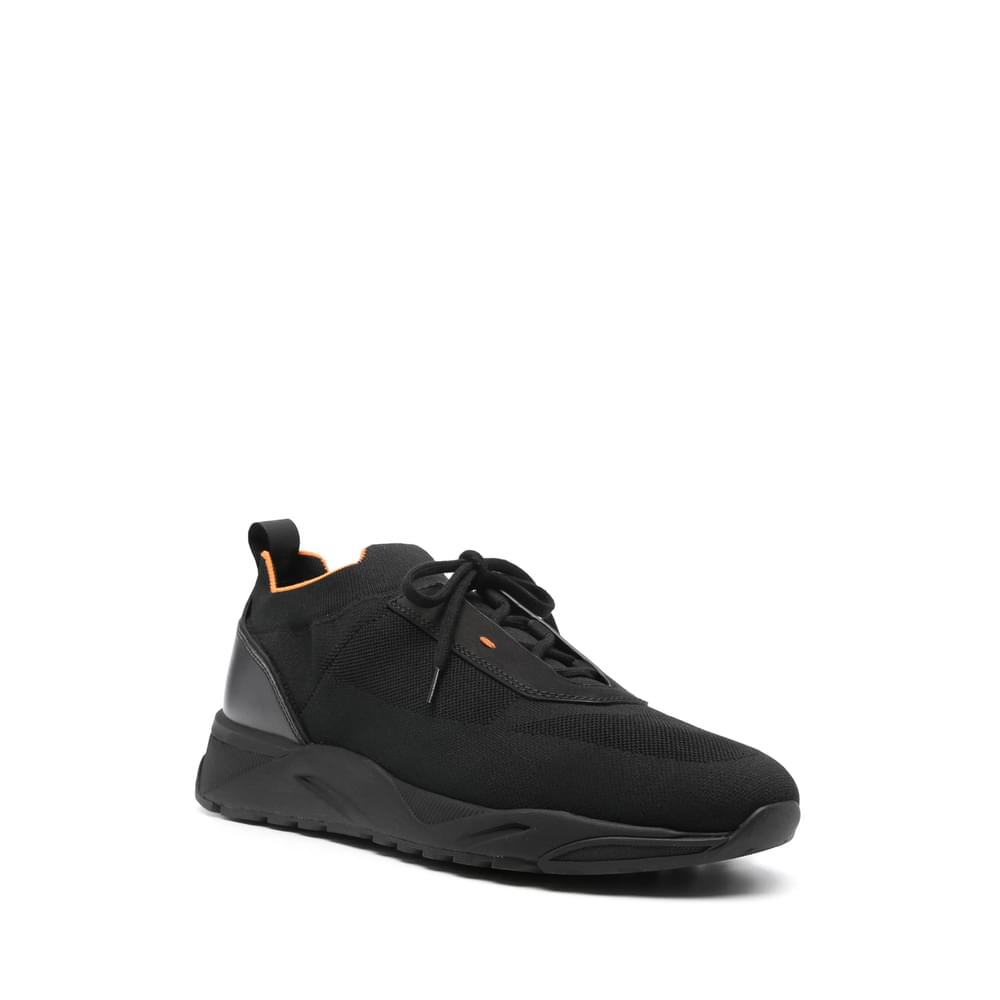 Santoni Black Trainers - Low-Tops Men