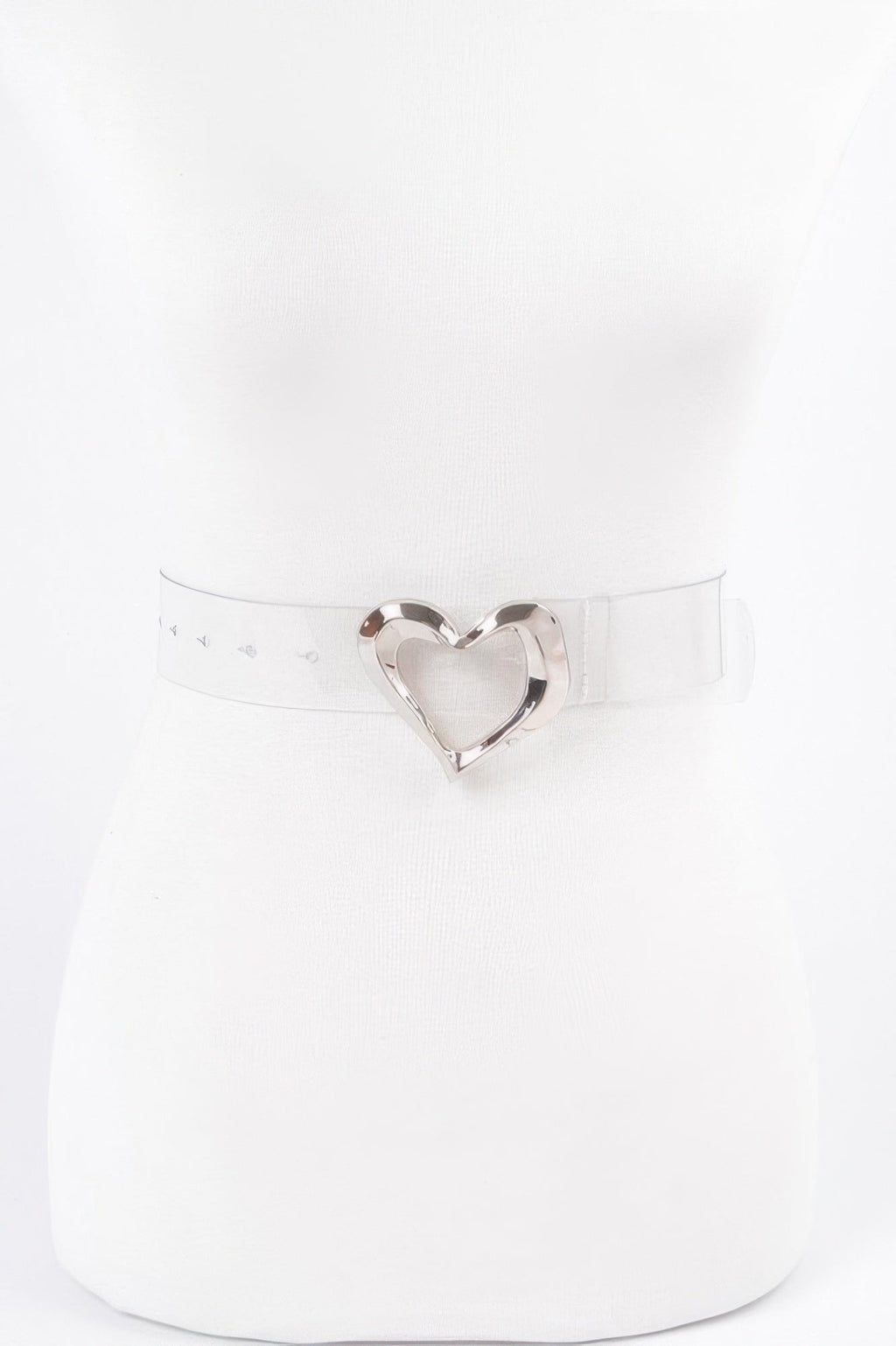 Heart Shape Metal Buckle Plus Size Clear Belt