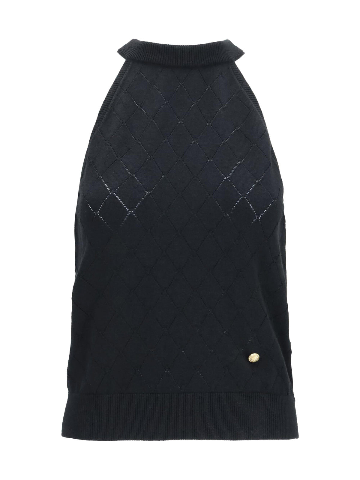 Balmain Women Sleeveless Wool Crewneck Top