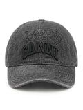 Ganni Women Embroidered Denim Cap