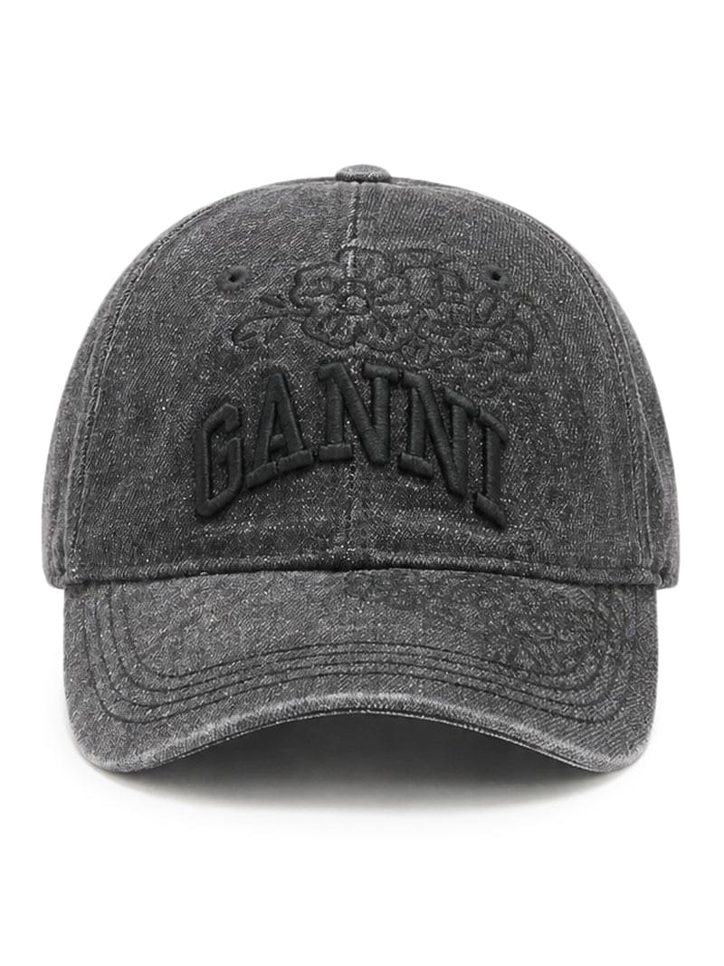 Ganni Women Embroidered Denim Cap