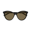 Glossy Black Cat-Eye Sunglasses With Subtle Logo Detail
