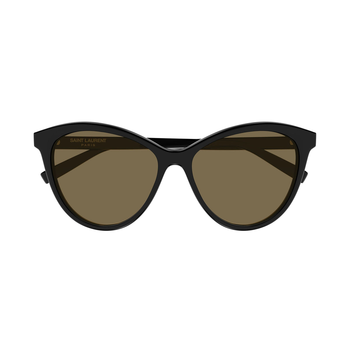 Glossy Black Cat-Eye Sunglasses With Subtle Logo Detail
