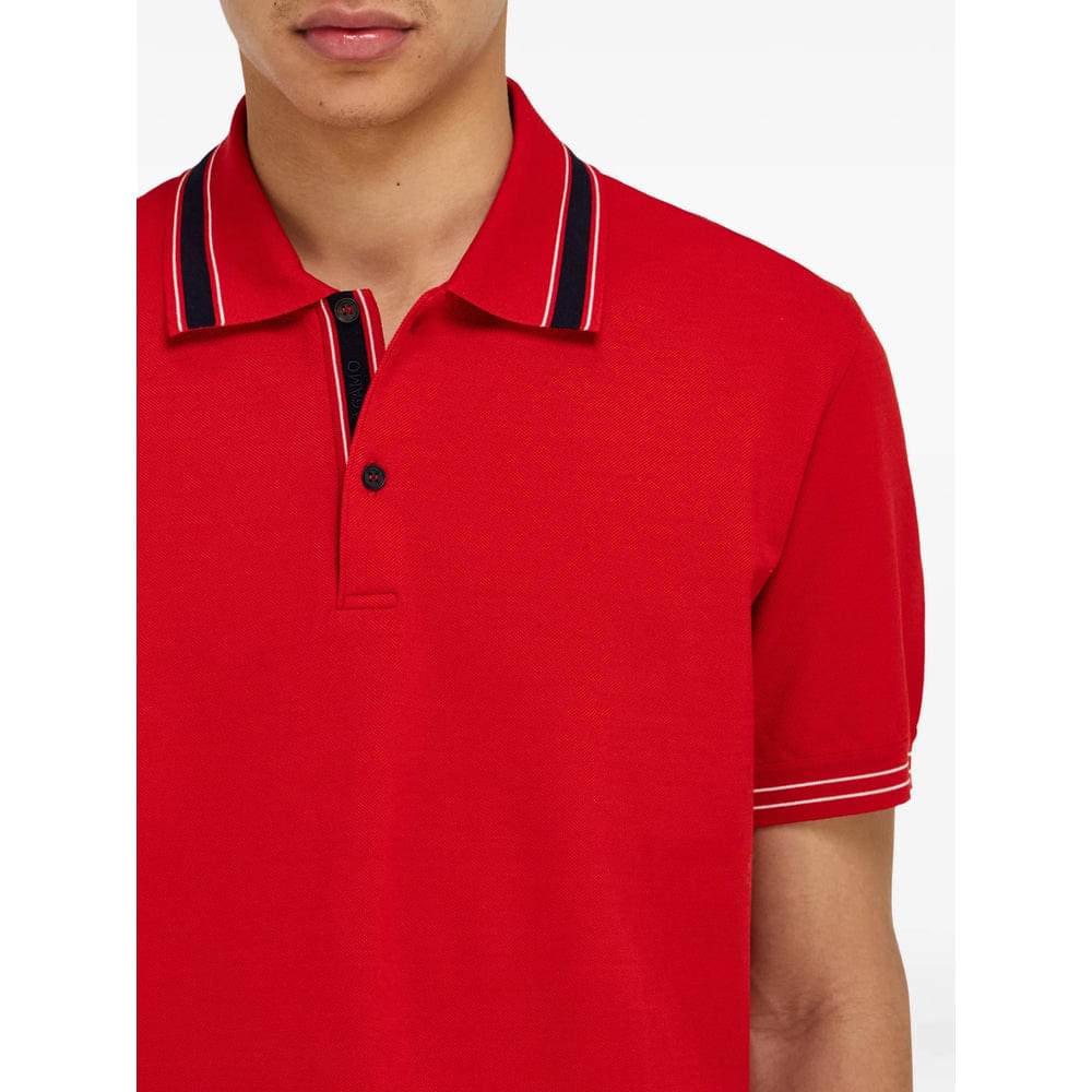 Ferragamo Red Polo Shirts Men