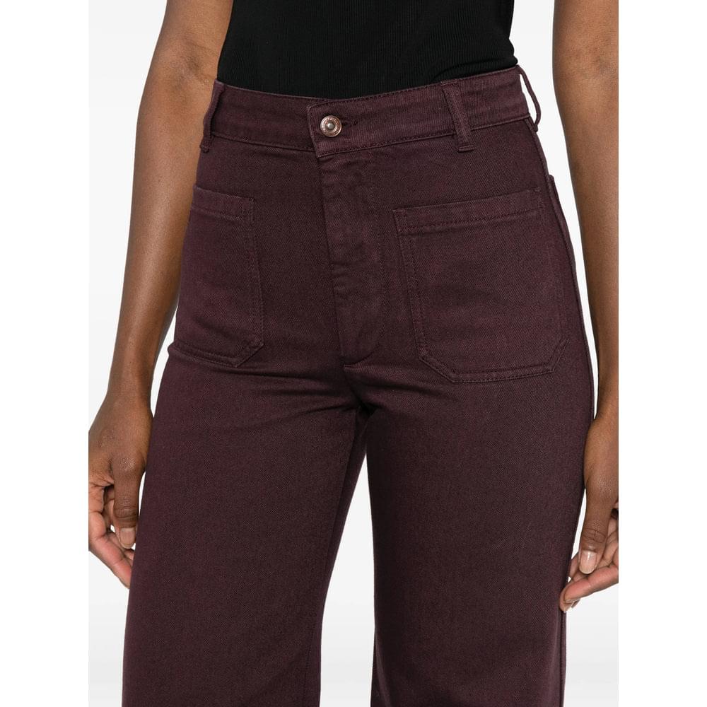 Victoria Beckham Purple Denim - Wide-Leg Jeans Women