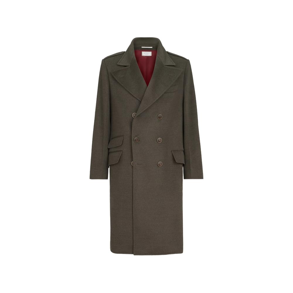 Brunello Cucinelli Green Coats - Double Breasted Coats Men