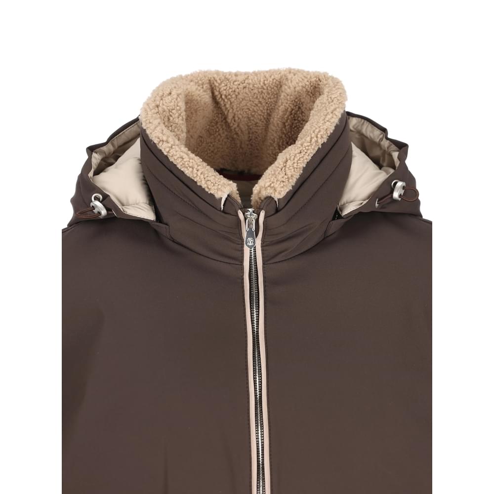 Brunello Cucinelli Brown Jackets - Hooded Jackets Men