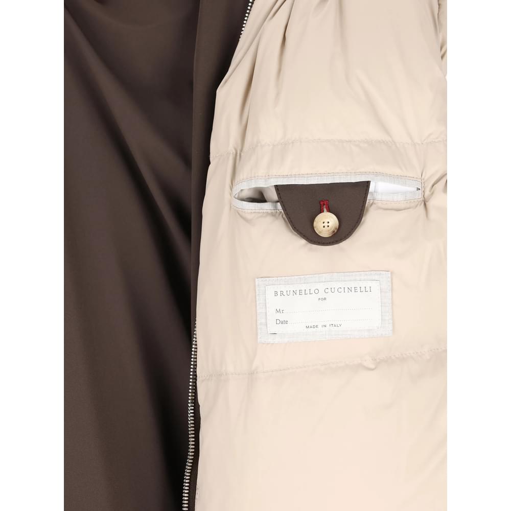 Brunello Cucinelli Brown Jackets - Hooded Jackets Men