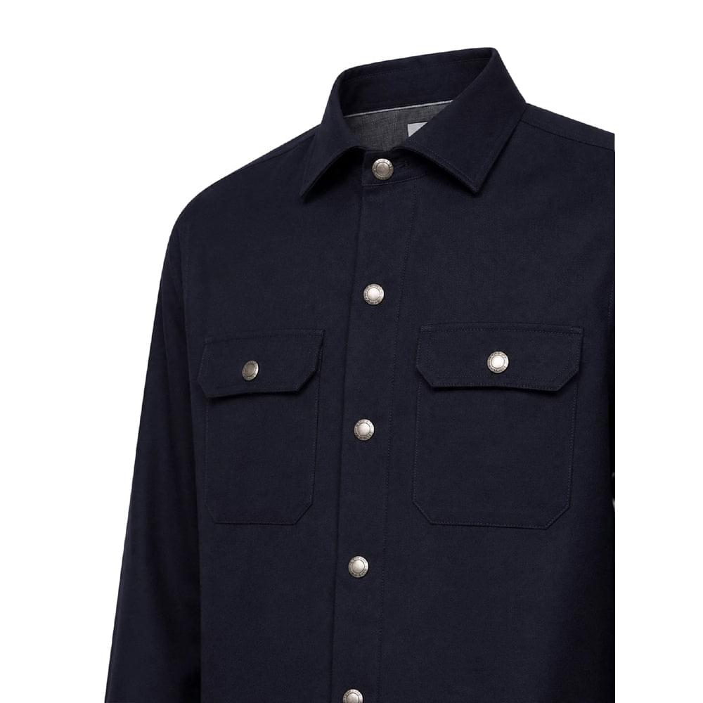 Brunello Cucinelli Blue Shirts Men