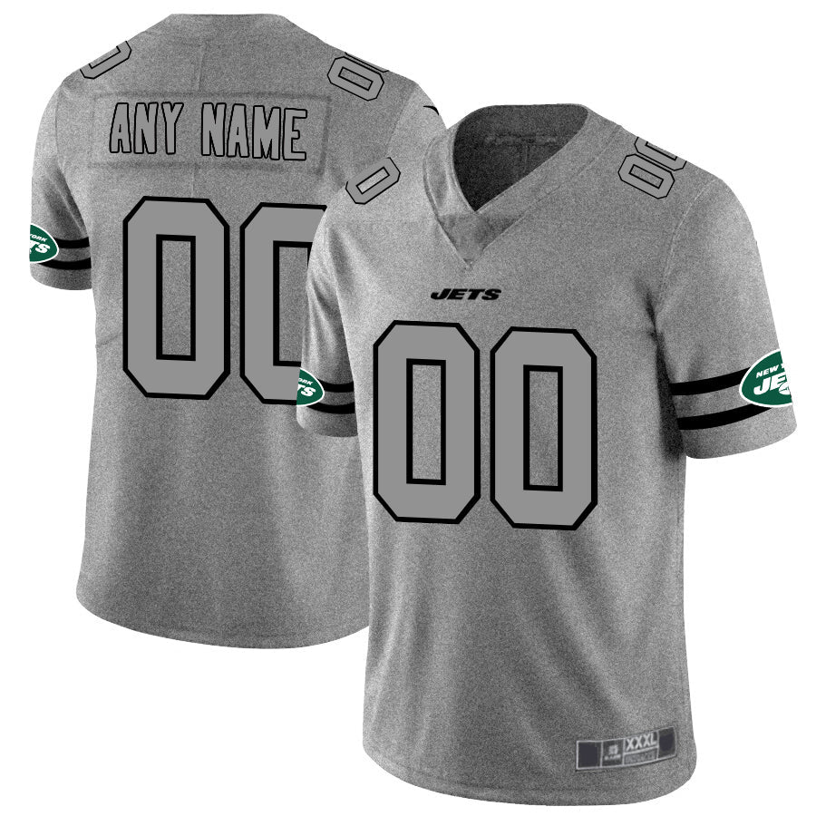 custom New York Jets 2019 Gray Gridiron Gray Vapor Untouchable Limited jersey American Stitched jersey Football Jerseys