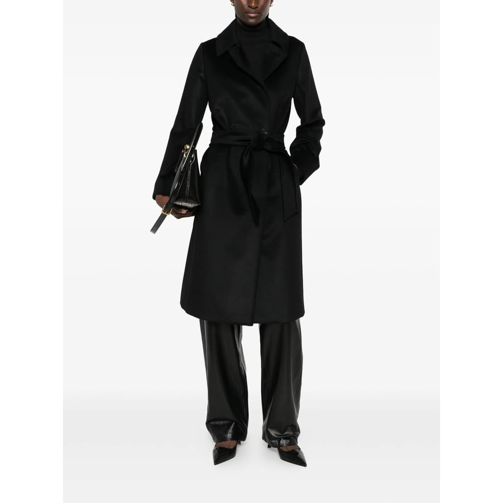 Max Mara Studio Black Coats - Double Breasted & Peacoats Women