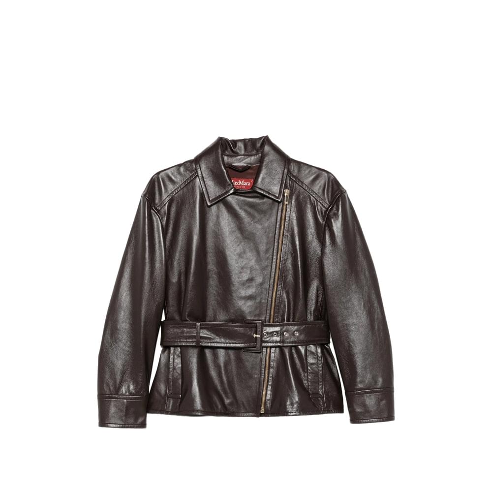 Max Mara Studio Brown Jackets - Leather Jackets Women