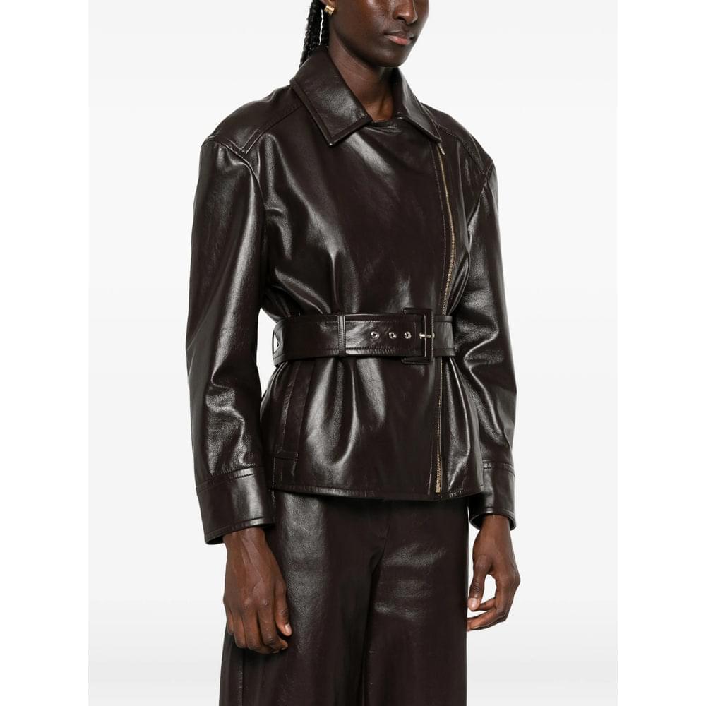 Max Mara Studio Brown Jackets - Leather Jackets Women