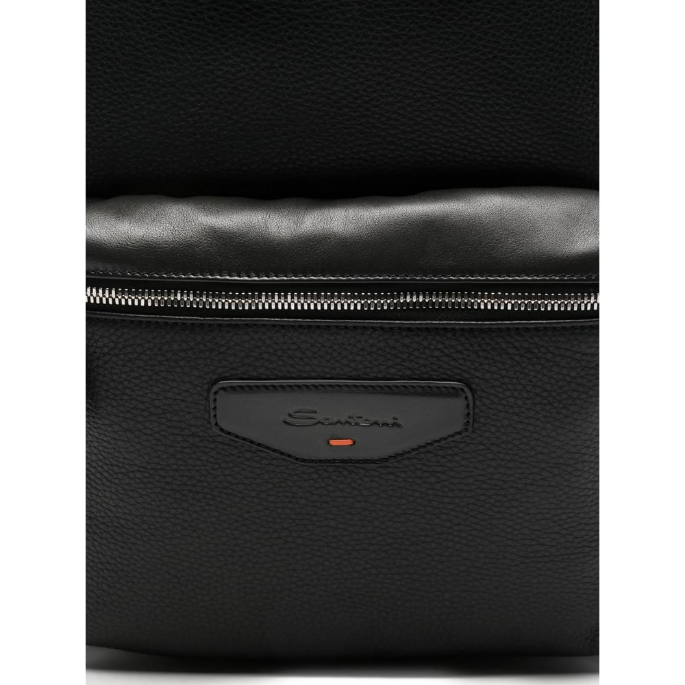 Santoni Black Backpacks Men