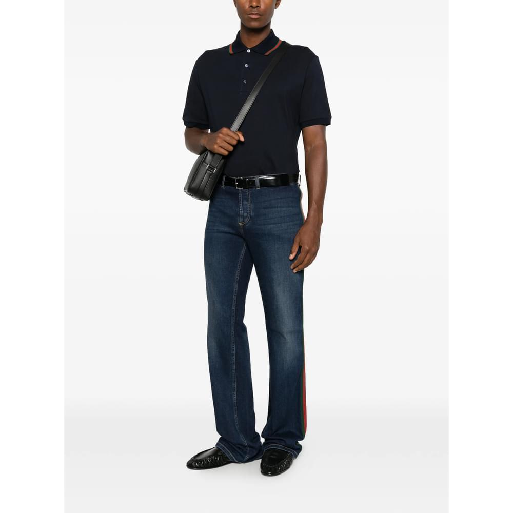 Gucci Blue Polo Shirts Men