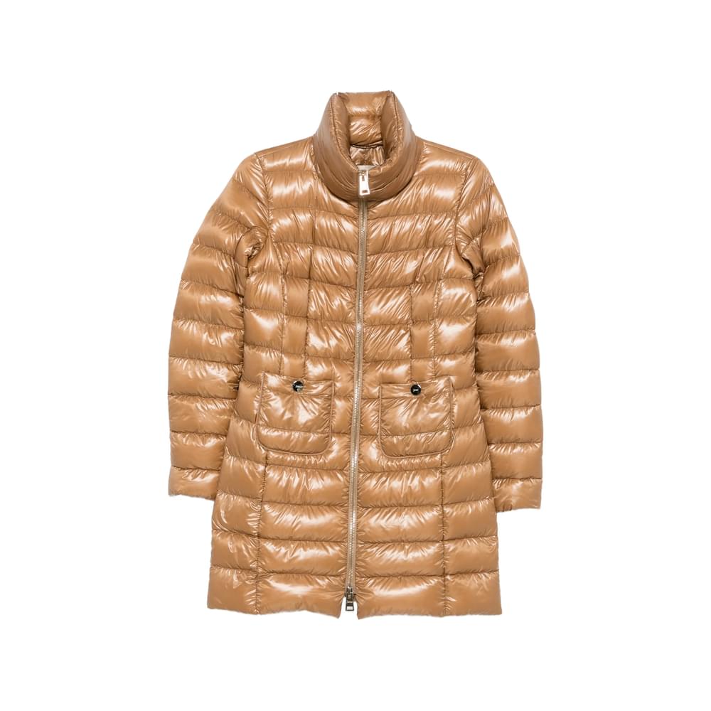 Herno Brown Coats - Single Breasted Coats Women