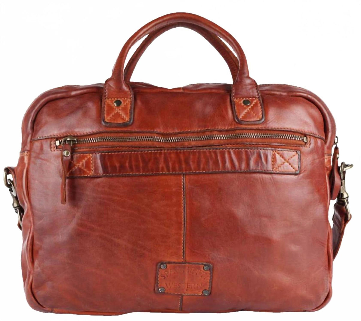 Briefcase Genuine Leather Western Bag In Brown