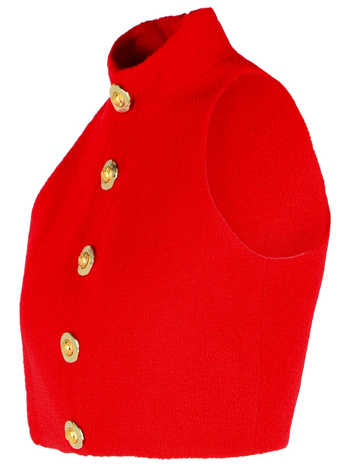 Balmain Red Virgin Wool Top Women