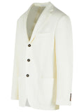 Eleventy Blazer In White Linen Blend Men