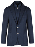 Eleventy Dark Blue Cotton Blend Blazer Men