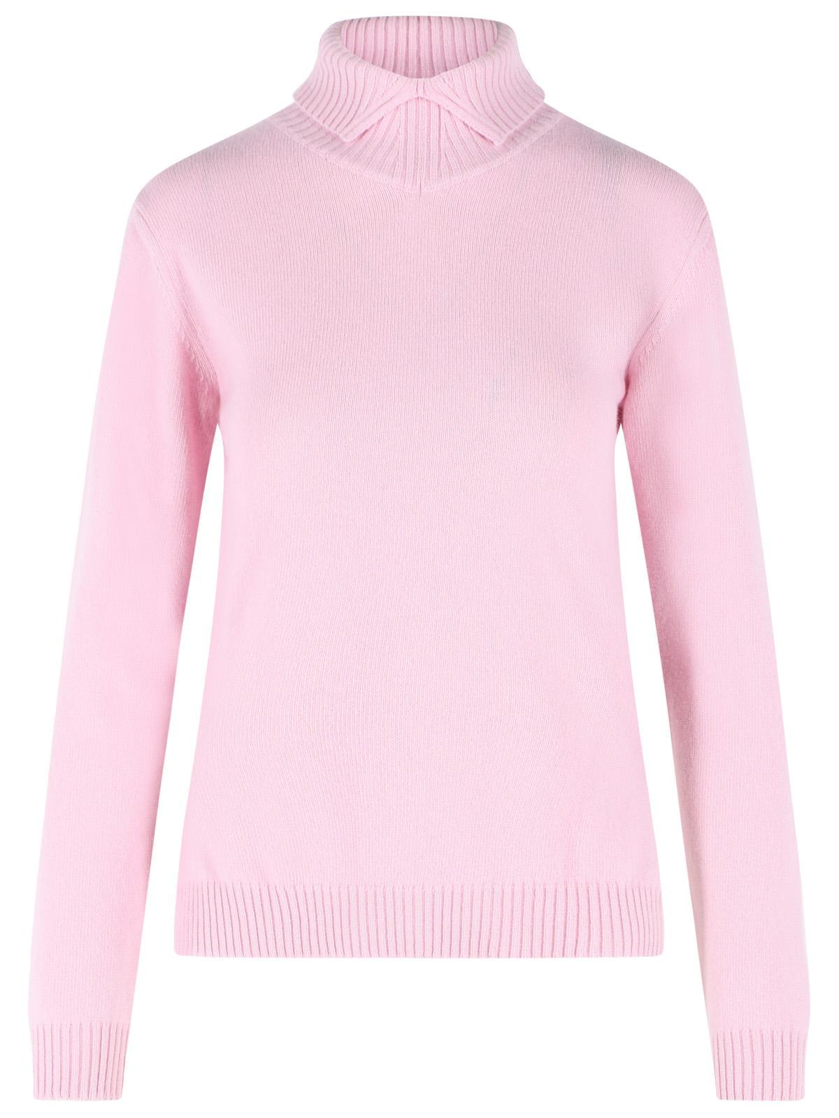 Jil Sander Pink Wool Turtleneck Sweater Women