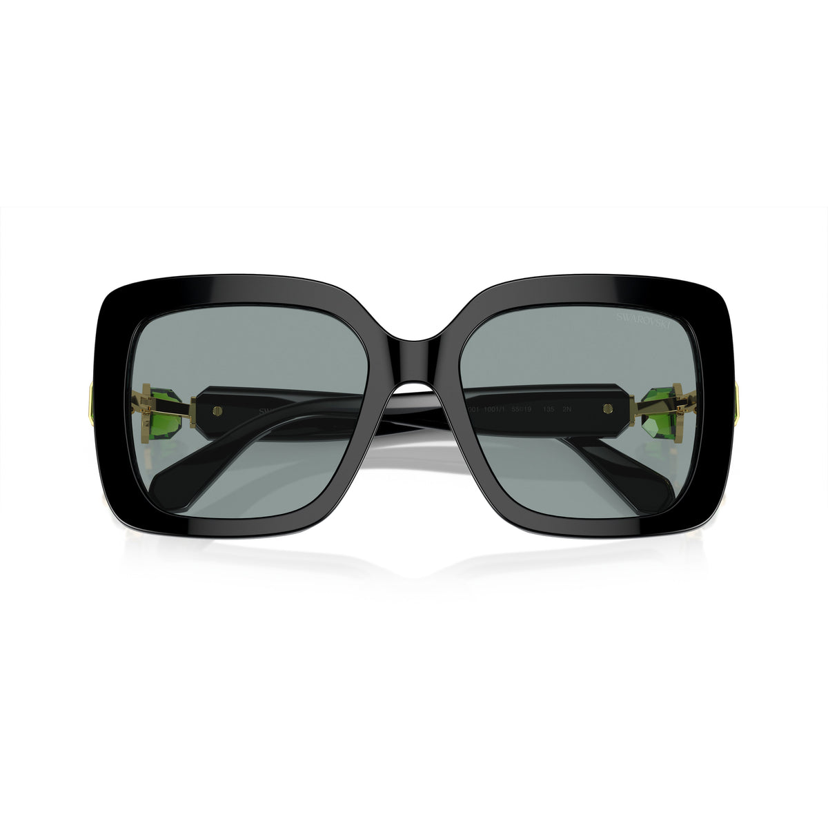 0Sk6001 Oversized Square Sunglasses with Crystal-Embellished Temples
