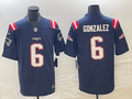 Men's New England Patriots Christian Gonzalez #6 Navy Team Game jersey