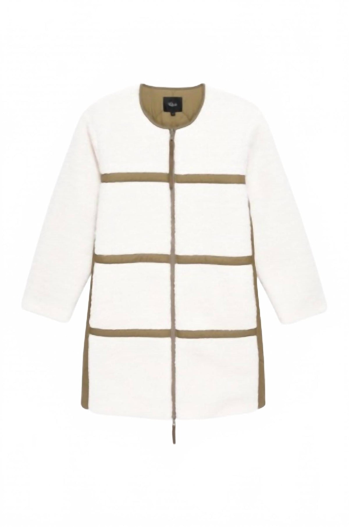 Granger Reversible Sherpa Jacket In Ivory Olive Mix
