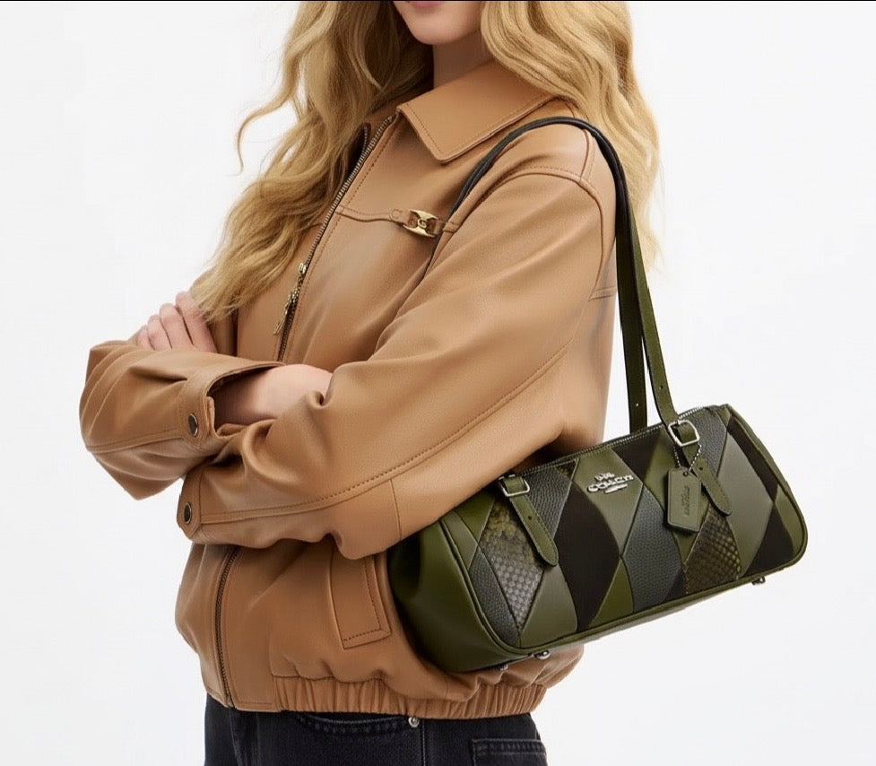 NWT Coach Leather Asher Shoulder Bag with Patch Work