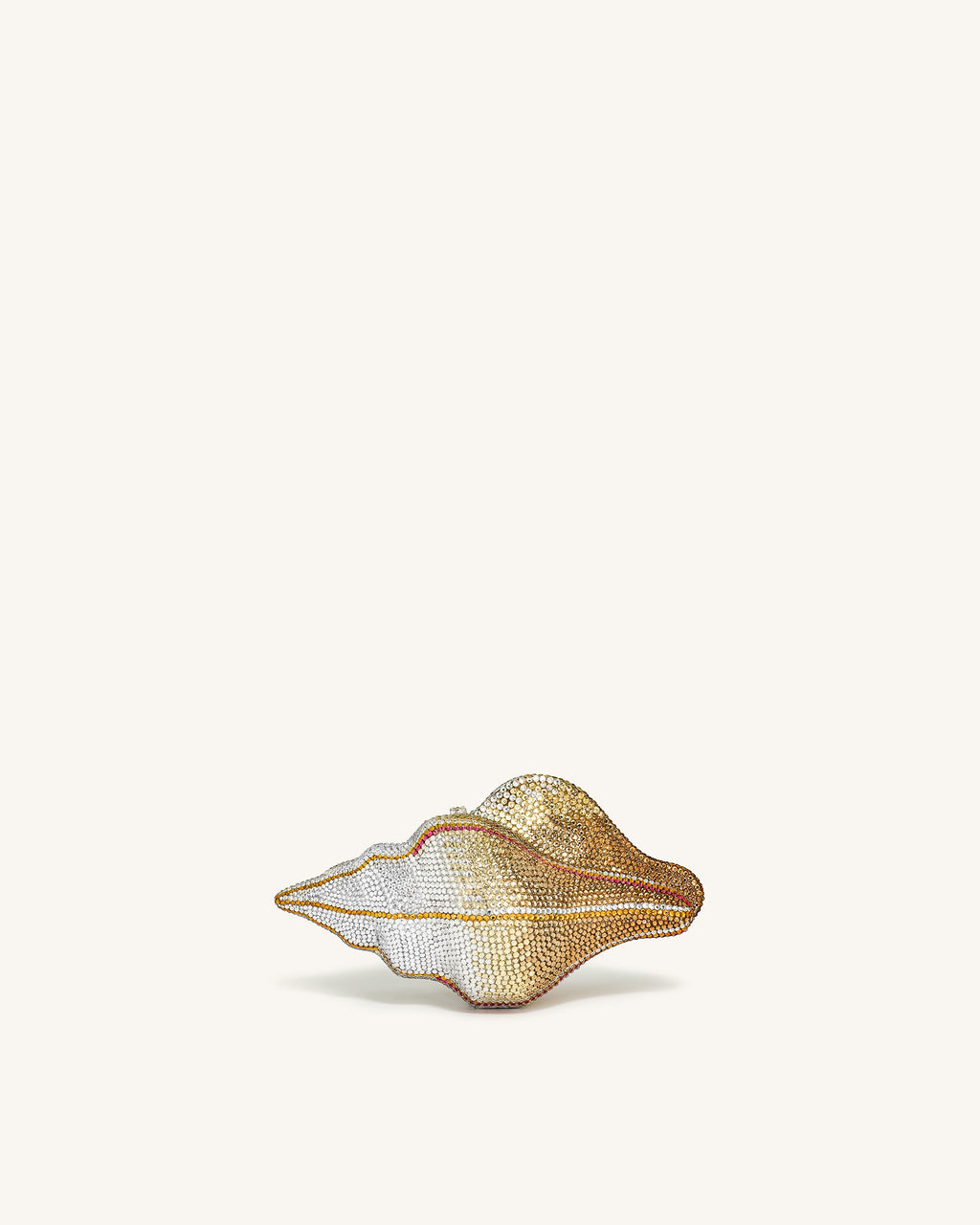 Conch Shape Faux Crystal Clutch - Gold