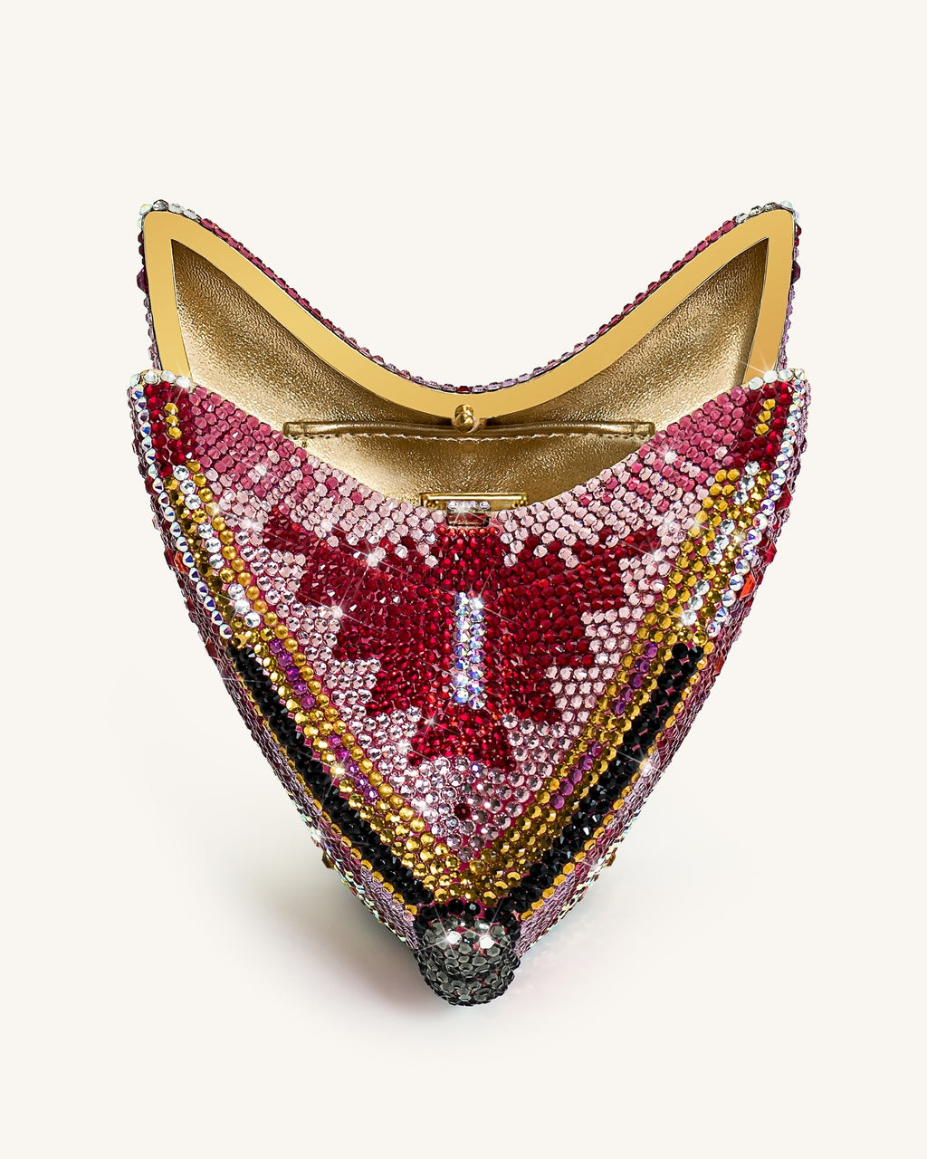 Paisley Crystal Butterfly Clutch - Multicolor