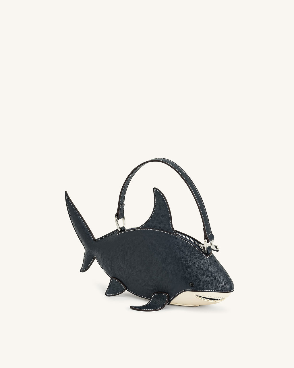 Nerys Shark Look Top Handle Bag - Dark Blue