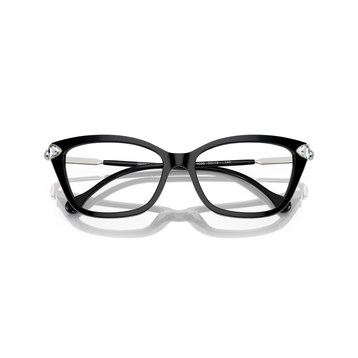 0Sk2011 Black Acetate Cat-Eye Eyeglasses with Crystal Accents