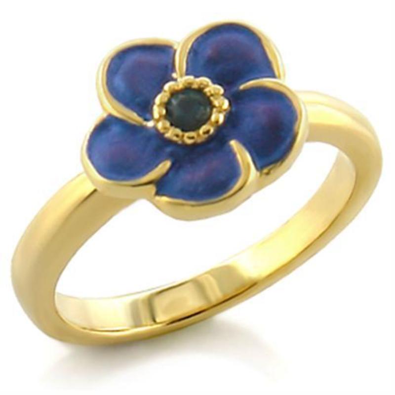 Gold White Metal Ring with Top Grade Crystal in Montana