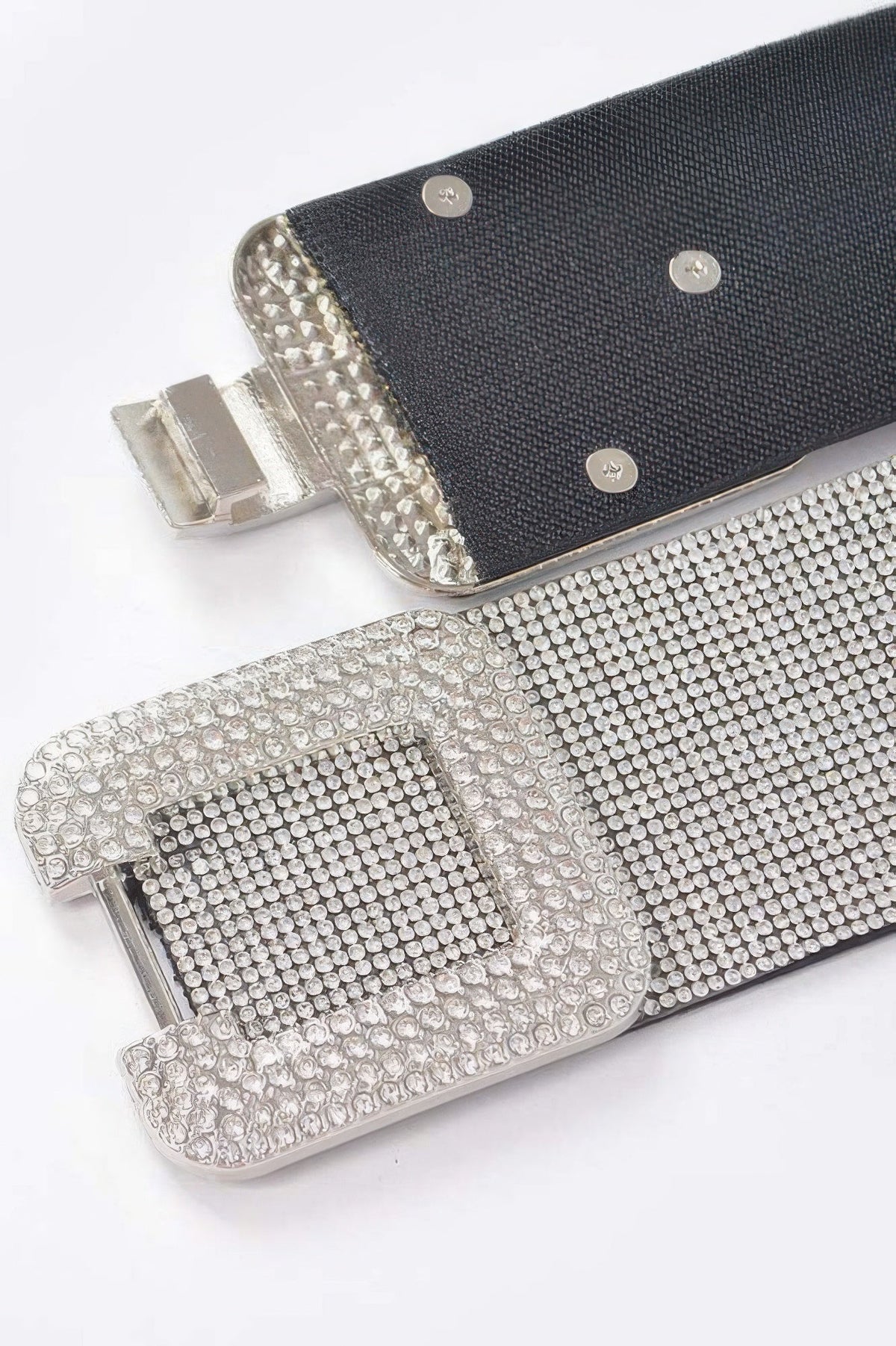 Rhinestone Buckle Plus Size Elastic Belt