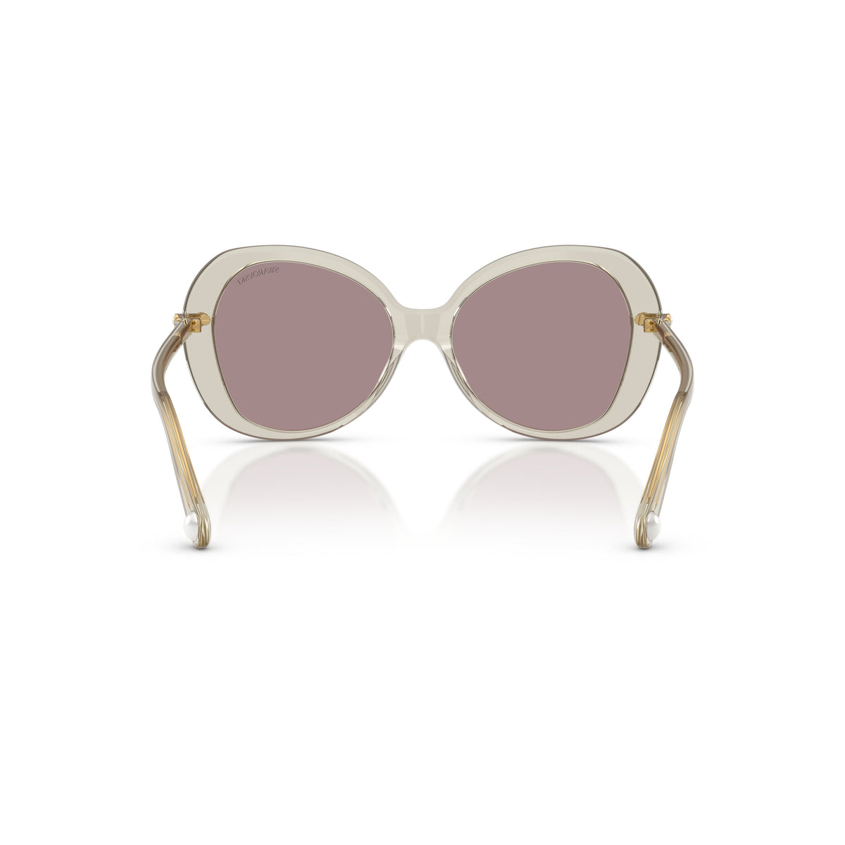0Sk6059 Large Rounded Acetate Sunglasses with Gold-Toned Temples