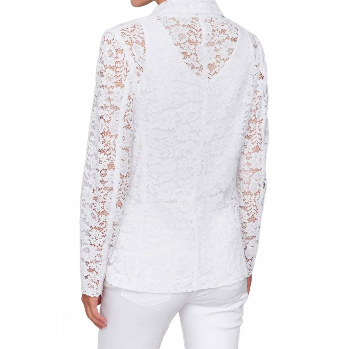 Lace Blazer In White