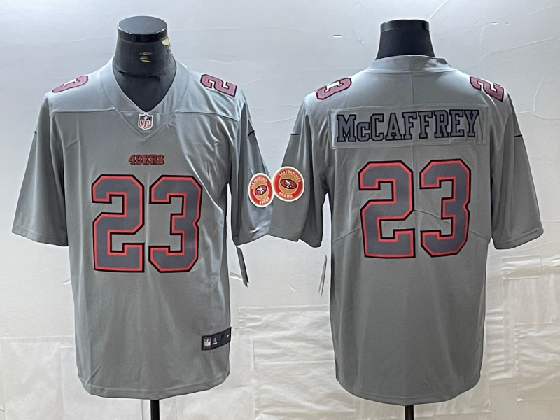 Men's San Francisco 49ers Christian McCaffrey #23 Gray Atmosphere Fashion Game jersey