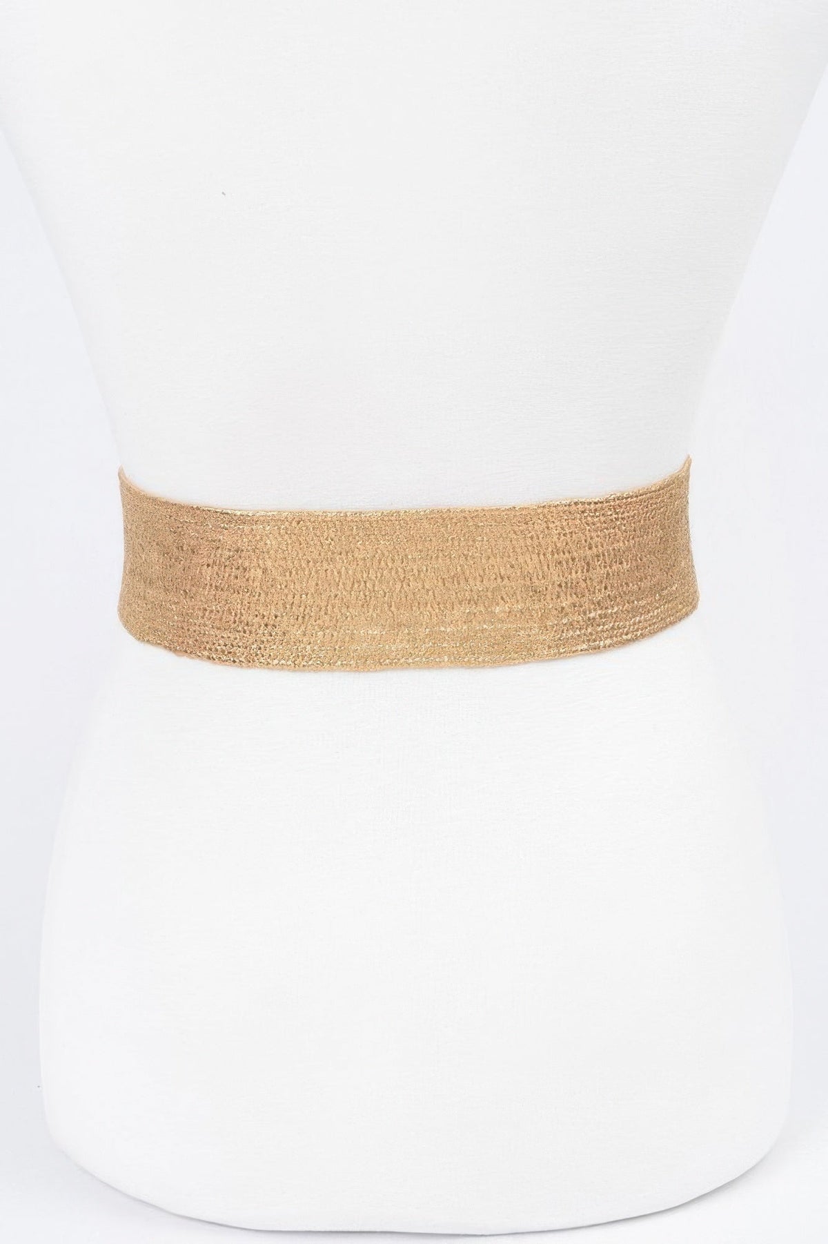 Multi Stone Metallic Straw Stretch Plus Size Belt
