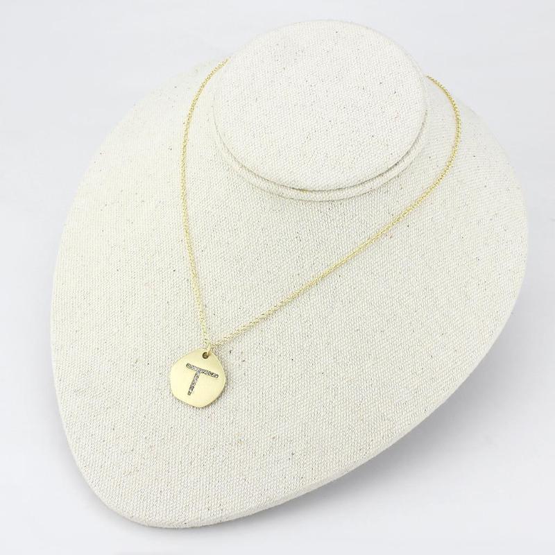 Gold & Brush Brass Chain Pendant with Top Grade Crystal in Clear