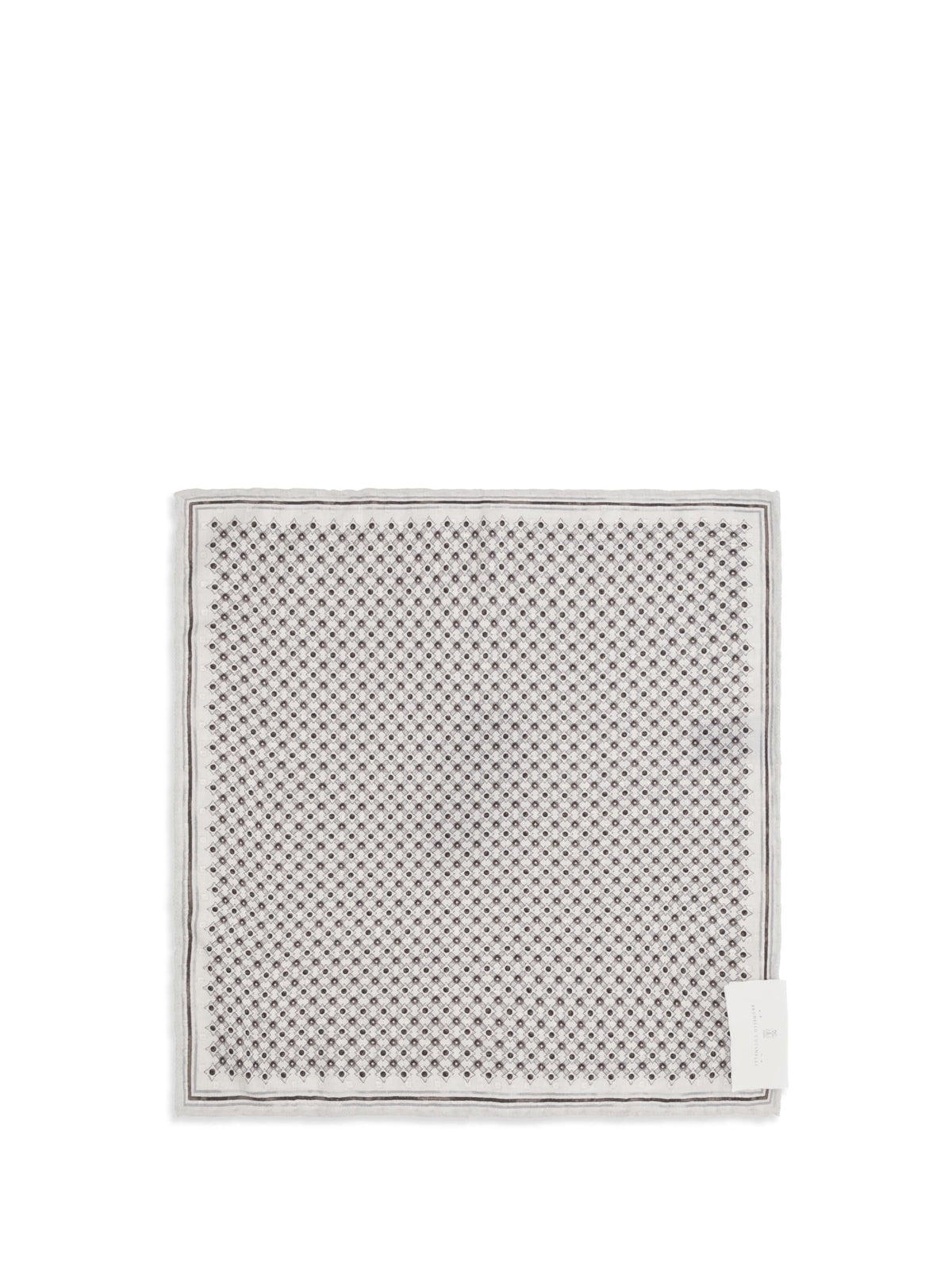 Brunello Cucinelli Men Silk Pochette With Geometric Pattern