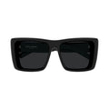 Oversized Square Sunglasses With Glossy Frame And Gold Accents