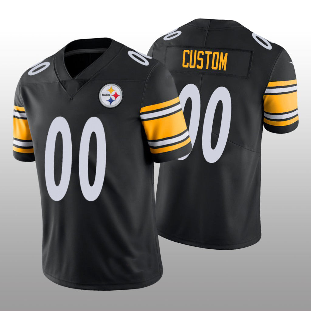 custom Pittsburgh Steelers Black Vapor Limited jersey Stitched American Football Jerseys