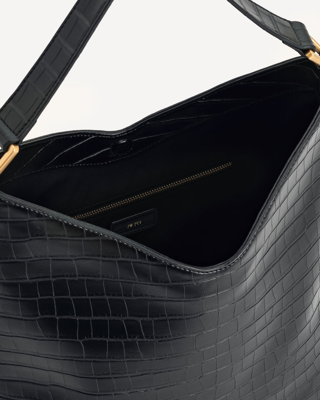 Aria Shoulder Bag - Black Croc