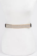 Rhinestone Metal Plate Elastic Belt